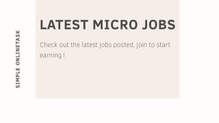 Latest Micro Jobs simple - OnlineTask