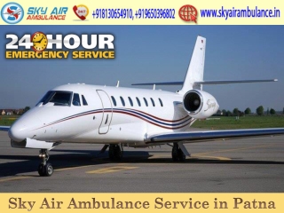 Pick Hi-tech and Trusted Air Ambulance from Patna