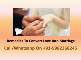 Remedies To Convert Love Into Marriage