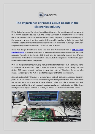 The Importance of Printed Circuit Boards in the Electronics Industry