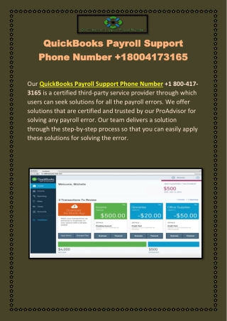 QuickBooks Payroll Support Phone Number 1 800-417-3165