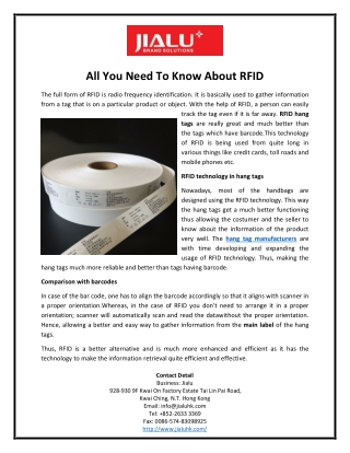 All You Need To Know About RFID