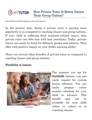 How Private Tutor Is Better Option Than Group-Tuition?