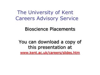 The University of Kent Careers Advisory Service