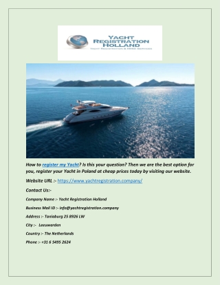 Register My Yacht in Poland - Yachtregistration.company