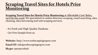 Scraping Travel Sites for Hotels Price Monitoring