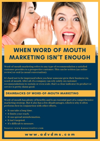 When Word of Mouth Marketing Isn’t Enough