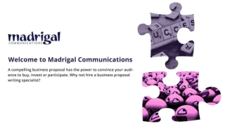 Writing Business Proposals - Madrigal Communications