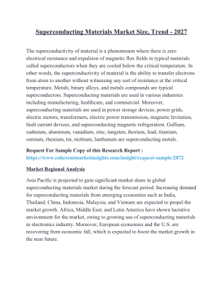 Superconducting Materials Market Size, Trend - 2027