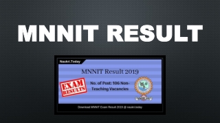 MNNIT Result 2019 For 106 Non Teaching Posts | Check MNNIT Cut Off