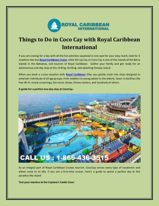 Things to Do in CocoCay with Royal Caribbean International