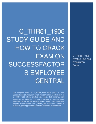 C_THR81_1908 Study Guide and How to Crack Exam on SuccessFactors Employee Central