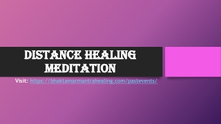 Distance healing meditation