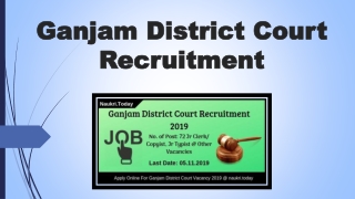 Ganjam District Court Recruitment 2019 | Apply 72 Jr Clerk & Other Posts