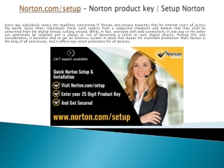 Norton.com/setup | Enter Norton Product Key - Norton Setup
