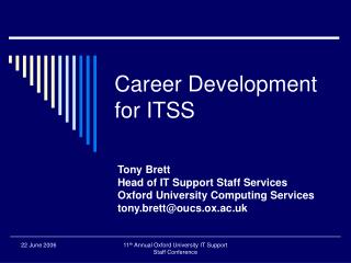 Career Development for ITSS