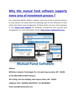 Why this mutual fund software supports every area of investment process ?