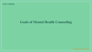 Goals of Mental Health Counseling