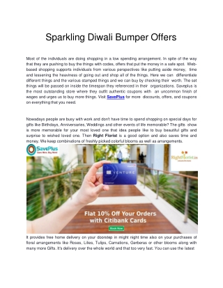 Sparkling Diwali Bumper Offers