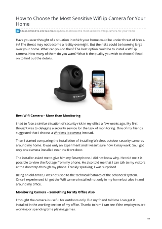 Wireless outdoor security cameras