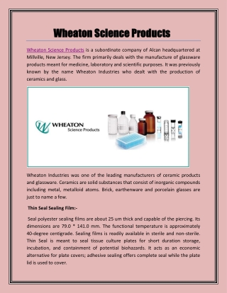 Wheaton Science Products