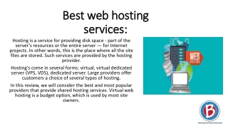 Best web hosting services by Brandon McCloskey :
