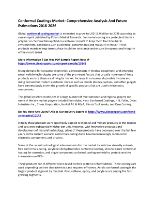 Conformal Coatings Market: Comprehensive Analysis And Future Estimations 2018-2026