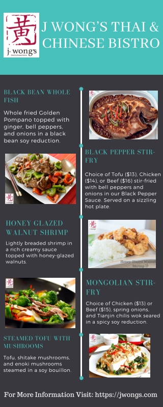 Dinner Menu in Salt Lake City – J Wongs Thai & Chinese Bistro
