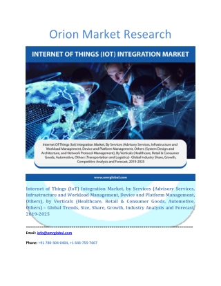 Internet of Things (IoT) Integration Market: Global Market Size, Industry Trends, Leading Players, Market Share and Fore