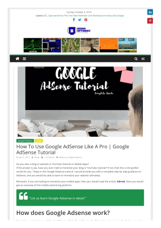 How To Use Google Adsense like a pro