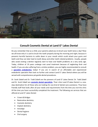 Consult Cosmetic Dental at Land O’ Lakes Dental