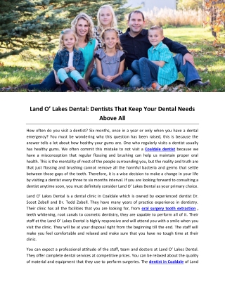 Land O’ Lakes Dental: Dentists That Keep Your Dental Needs Above All