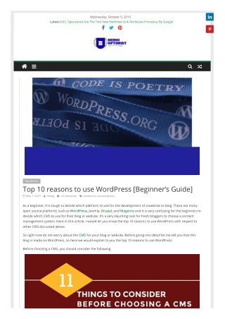 Top 10 reasons to use WordPress [Beginner’s Guide]