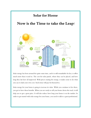 Solar for Home Now is the Time to take the Leap