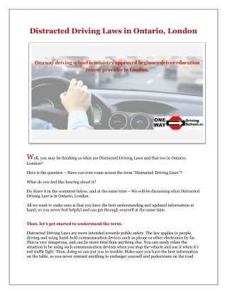 Learn driving with government approved driving school in Ontario, London