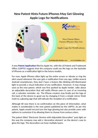 New Patent Hints: Future iPhones May Get Glowing Apple Logo for Notifications