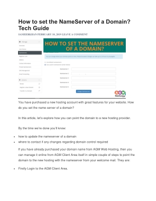 How to set the NameServer of a Domain? Tech Guide