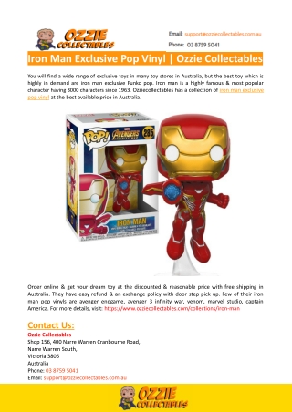 Iron Man Exclusive Pop Vinyl