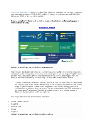 Nutraceuticals Market Worth USD 149.89 Billion by 2023