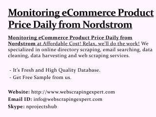 Monitoring eCommerce Product Price Daily from Nordstrom