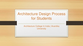 Architecture Design Process for Students - Avantika University