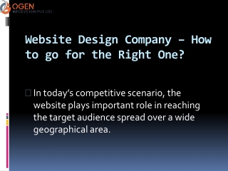 Website Design Company – How to go for the Right One