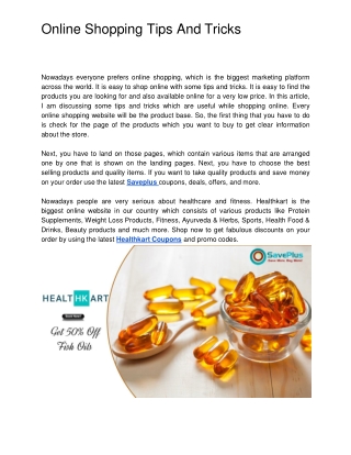 Online Shopping Tips And Tricks