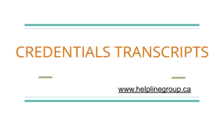 Credentials Transcripts