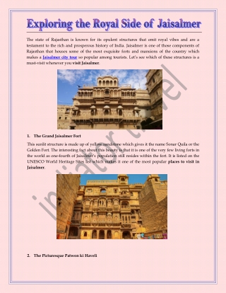 Exploring the Royal Side of Jaisalmer