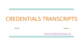 Credentials Transcripts