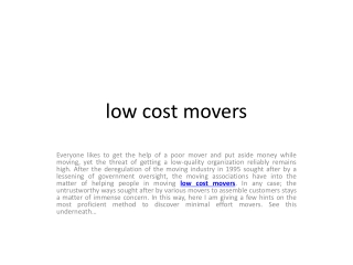 low cost movers