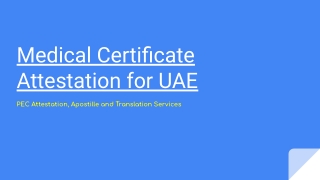 Medical Certificate Attestation for UAE