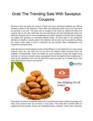 Grab The Trending Sale With Saveplus Coupons
