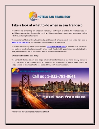 Take a look at what to do when in San Francisco